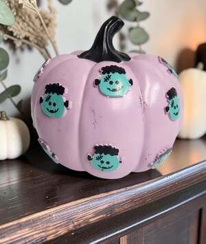 Purple Frankenstein Monster Decal Halloween Decorative Pumpkin